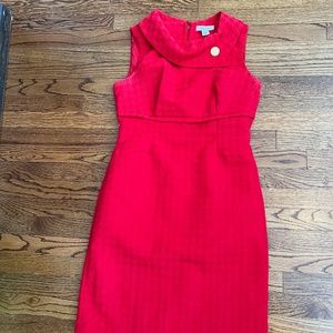 Red Liz Claiborne Classic Herringbone Dress Size 10